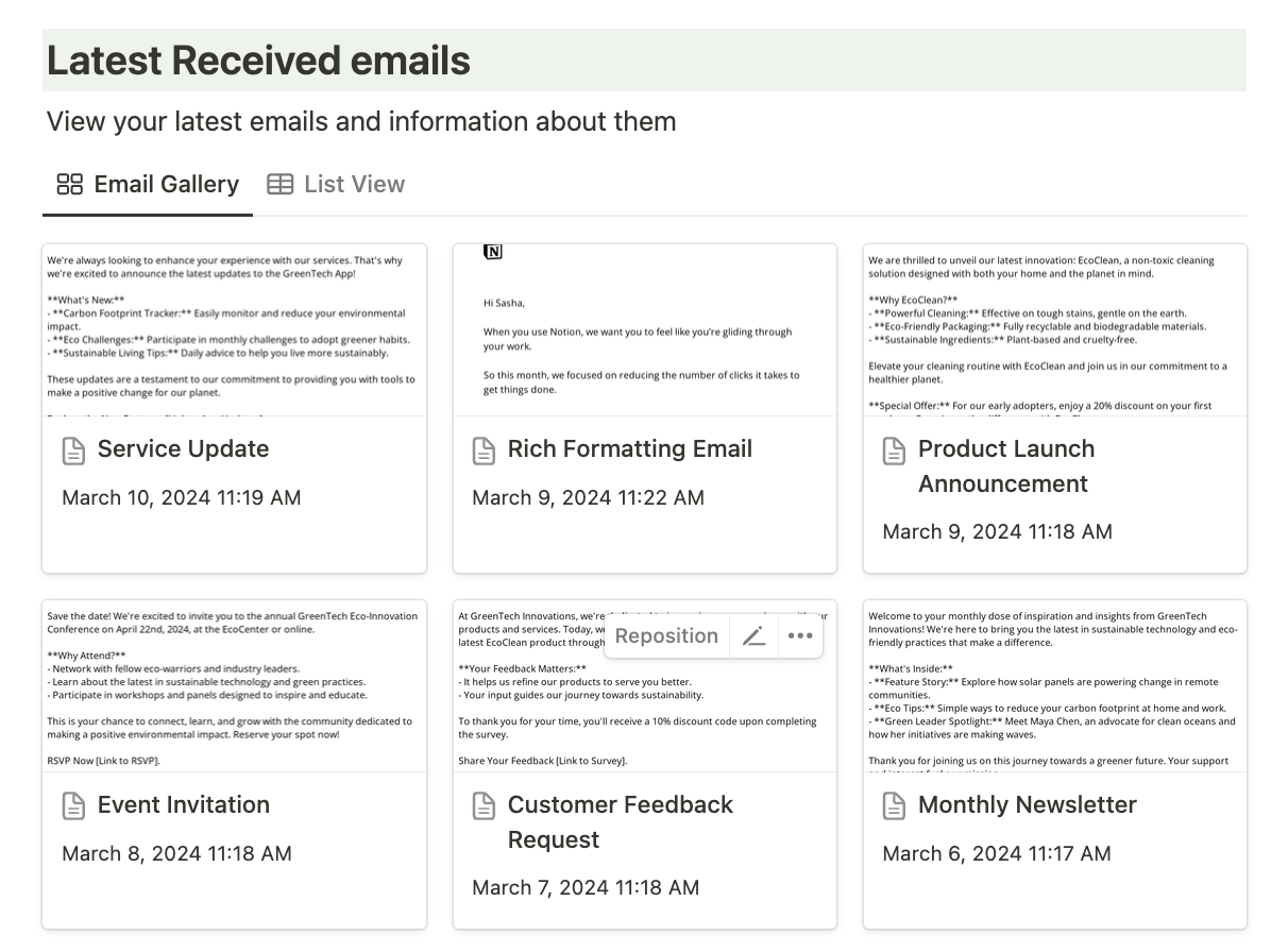 Notion Email Hub Template