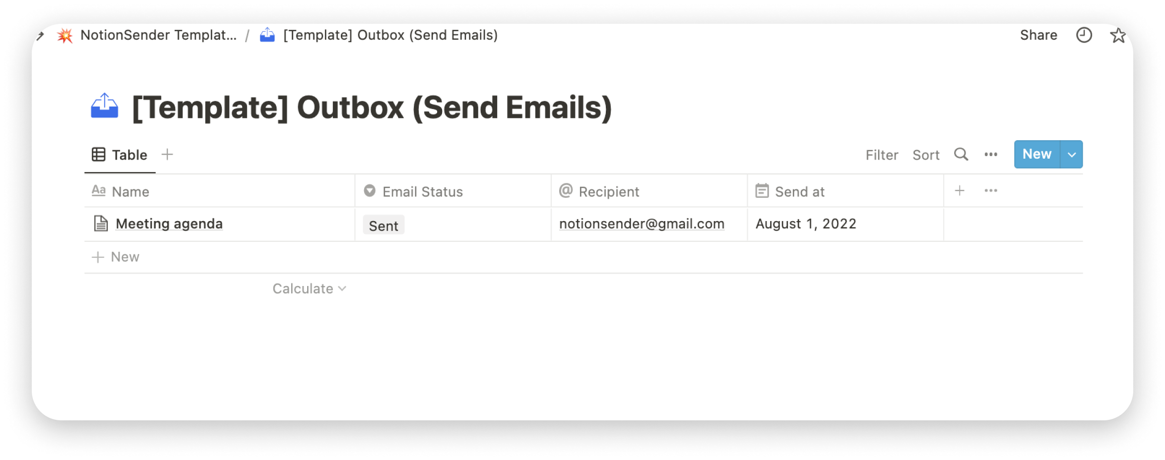 Email Outbox Example